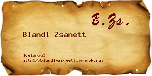 Blandl Zsanett névjegykártya