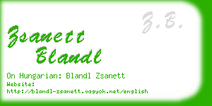 zsanett blandl business card